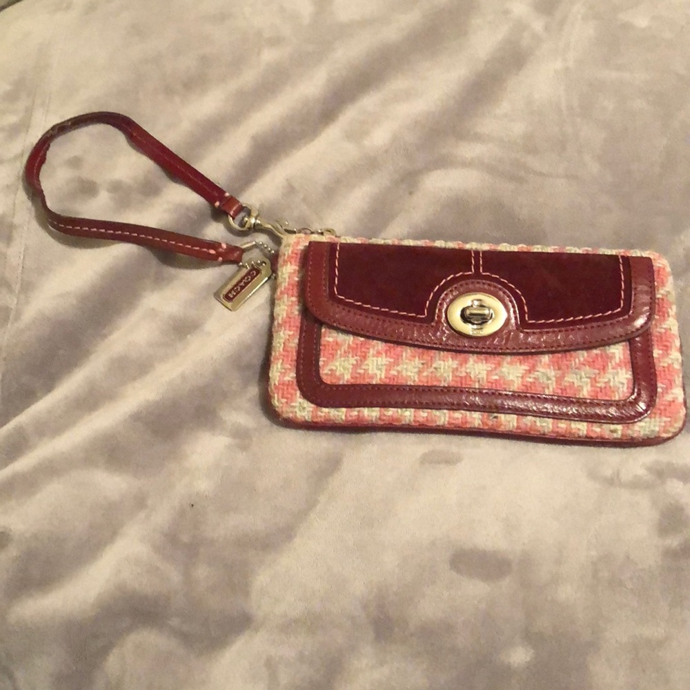 Tweed Coach Wristlet